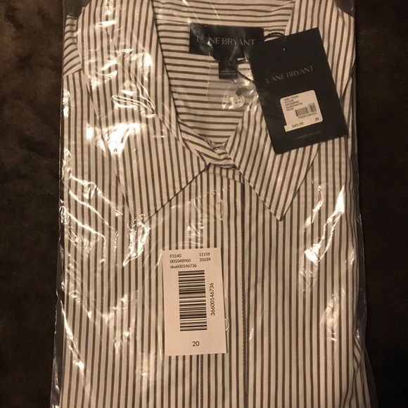 Stripped fitted essential shirt Lane Bryant - Picture 2 of 3